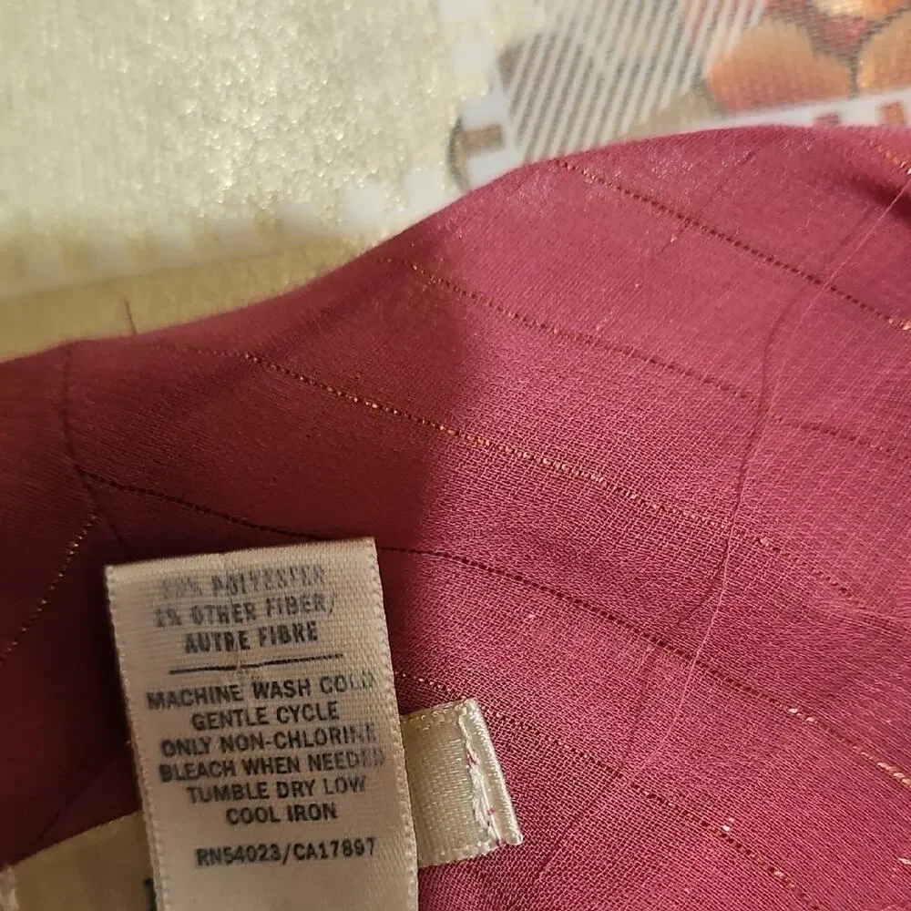Old Navy Pink Blouse with Puff Sleeves and Tie Front